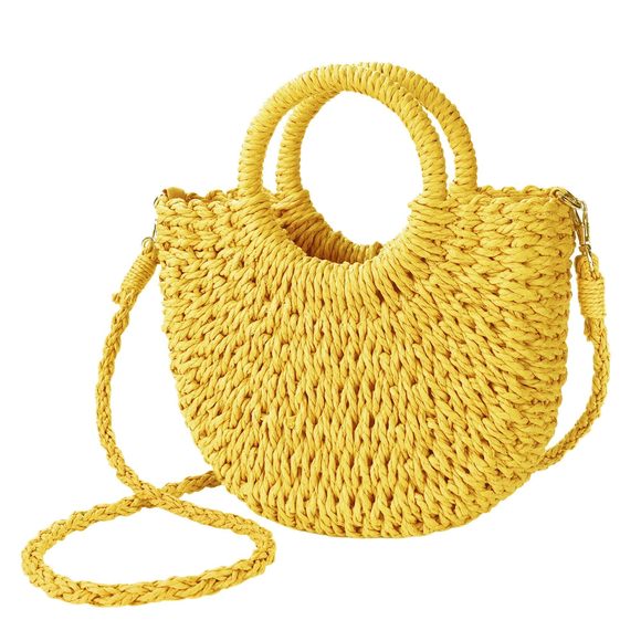 Straw Beach Bag Woven Crossbody Shoulder Bags Top Handle Satchel :< - Picture 1 of 6